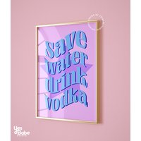 Barwagen Drucke, Hell Lila Wand Kunst, College Wohnung Dekor, Wodka Poster, Zubehör, Funky Wohnkultur, Dopamin Barwagen Drucke, Hell Lila Wand Kunst, College Wohnung Dekor, Wodka Poster, Zubehör, Funky Wohnkultur, Dopamin von YesBabeStudio