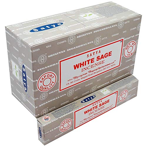 Satya Räucherstäbchen White Sage, 12 Packungen à 15 g von YesMandala