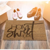 Home Sweet Türmatte | Kokosfußmatte Indoor Kokosmatte Einweihung Personalisierte Fußmatte von YesOuiSiDESIGN