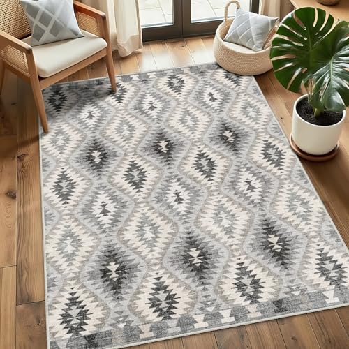 YesRug Teppich für Wohnzimmer, waschbar, 7,6 x 12,7 cm, Boho, marokkanisch, geometrisches Rankgitter mit lebendigen Farbtönen, rutschfester Teppich für große Küche, Schlafzimmer, Nachttisch YesRug Teppich für Wohnzimmer, waschbar, 7,6 x 12,7 cm, Boho, marokkanisch, geometrisches Rankgitter mit lebendigen Farbtönen, rutschfester Teppich für große Küche, Schlafzimmer, Nachttisch von YesRug