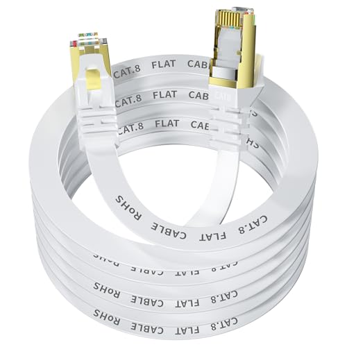 YesTXR LAN Kabel 10M，Cat 8 Ethernet Kabel 40Gbps 2000MHz S/FTP RJ45 Hochgeschwindigkeit Netzwerkkabel für PS5 Router Modem TV Switch Laptop von YesTXR