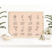 Florale Hebamme Wandkunst, Zertifizierte Kunstdruck, Dankesgeschenk Für Geschenke Weihnachten, Intuitive Geburtsbejahungen von YesYesYallApparel