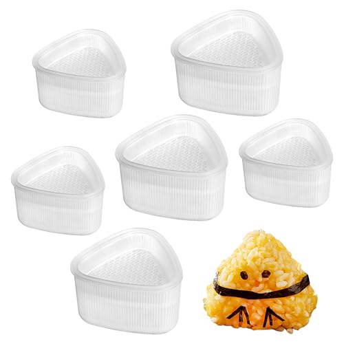 Yesaler Dreieckige Sushi-Formen Sushi Onigiri Mold Sushi-Zubehör Reisbällchen Maker für Küche DIY Bento Sushiroller 2 Größen 6 Stück von Yesaler
