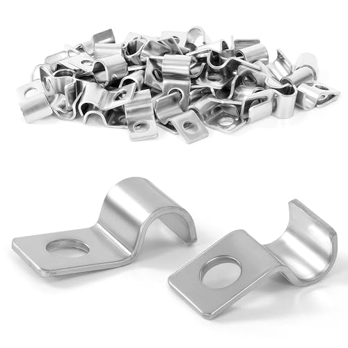 Yesaler Einzelloch U-Rohrschellen 6mm Edelstahl Rohrbefestigung Befestigungsschelle Einzelloch für Kabel Wasserrohre 50 Stück von Yesaler