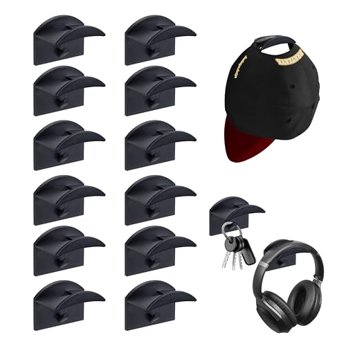 Yesaler Selbstklebende Huthaken für Wandhalterung 12 Stück Ohne Bohren Mützenhalter Starker Halt Hut-Organizer für Baseballmützen für Tür Schrank Yesaler Selbstklebende Huthaken für Wandhalterung 12 Stück Ohne Bohren Mützenhalter Starker Halt Hut-Organizer für Baseballmützen für Tür Schrank von Yesaler
