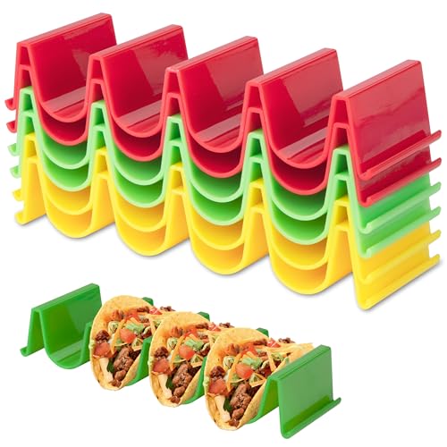 Yesaler Taco Halter Ständer Taco Tray Holder Hält Je Bis zu 4 Tacos ABS-Kunststoff für Tacos Sandwiches Restaurant Party 6 Stück von Yesaler