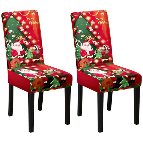 Yesaler Weihnachten Stretch Stuhlhussen Weihnachtsdekoration für Stühle Weihnachtsstuhlüberzug für Esszimmer Party Festlich 2 Stück Yesaler Weihnachten Stretch Stuhlhussen Weihnachtsdekoration für Stühle Weihnachtsstuhlüberzug für Esszimmer Party Festlich 2 Stück von Yesaler