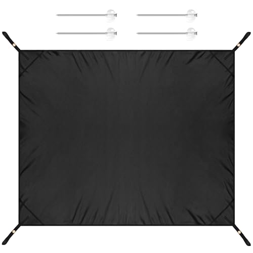 Yesaler Zeltplane Zeltunterlage Vorzeltteppich Wasserdichtes Zeltunterlage mit 4 Heringe für Camping Picknick Wandern 148 * 200cm (Schwarz) von Yesaler