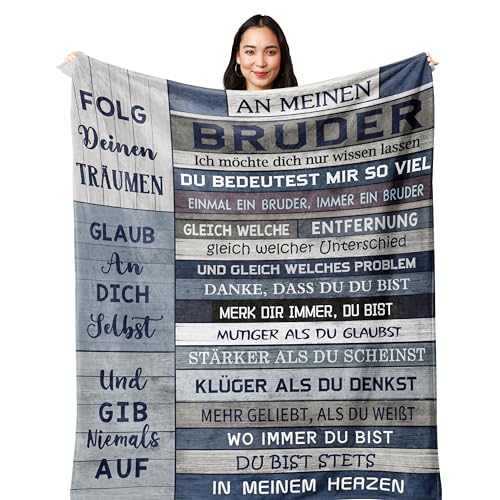 Yesbird Bruder Geschenk, Geschenk für Bruder, Geschenk Bruder Geburtstag, Bester Bruder Geschenk Decke 150X130CM von Yesbird