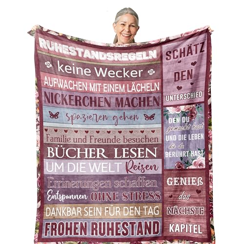 Yesbird Ruhestand Geschenk Frauen, Geschenke zum Ruhestand, Rentner Geschenk Frau, abschiedsgeschenk kollegen, Ruhestand deko, Rente Geschenk Decke 200x150CM von Yesbird
