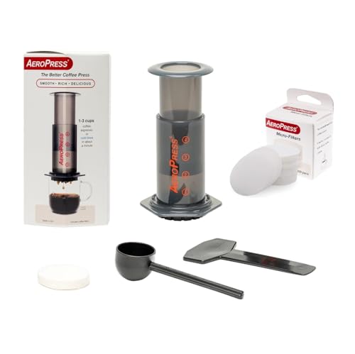 AeroPress - New Special Bundle mit New 85 Original Coffee Maker - 85R11 - Neues Modell 2023 + 350 Mikrofilter! von Yeseatis TASTE ONLINE FOOD YESEATIS.COM