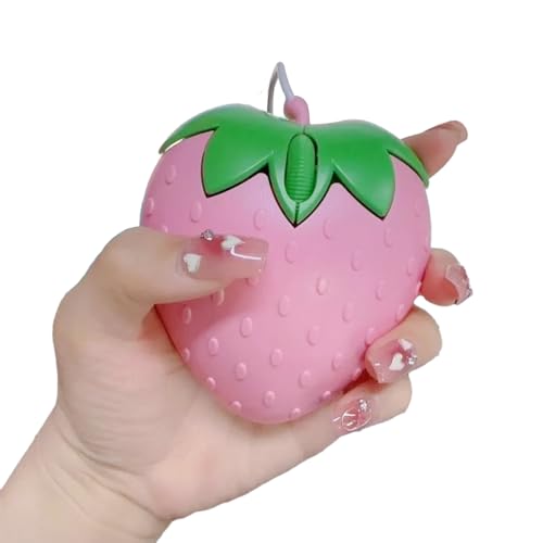 USB-Kabelmaus, rosa Erdbeere, kleine optische PC-Computerspiel-Maus, Mädchen, Geschenk, Mause für Büro, Laptop, Desktop, Büro, Laptop, Desktop von Yeselino