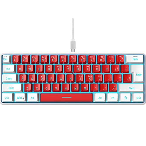 V700WR Standard-USB-Tastatur, 61 Tasten, RGB-Hintergrundbeleuchtung, Mini-Tastatur, nicht-mechanische Tastaturen mit Bedienungsanleitung (evtl. nicht in deutscher Sprache), V700WR von Yeselino