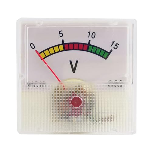 Yeselino DC0-15V Rechteckiges Analog-Voltmeter, Mechanisches Messgerät von Yeselino