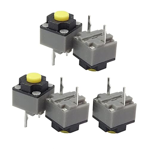 Yeselino Kailh Stummschalttaste, 6 x 6 x 7,3 mm, quadratisch, leise, Reparaturteile, Ersatz für rechteckigen Mikroschalter, 5 Stück von Yeselino