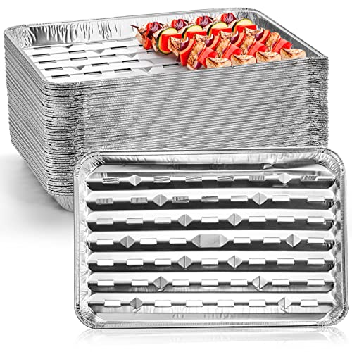 Yesland Bekith 30 Stück Aluminium BBQ Grillschale Aluminium Tropfschalen Einweg-Schale Eckig Aluschalen Fettauffangschalen für Reste, Grill, Kuchen, Obst und Gemüse(33 x 22 x 2,8 cm) von Yesland