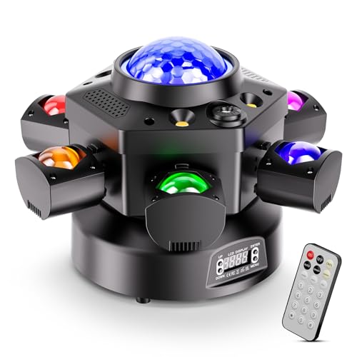 150W Mini Moving Head Licht RGBW Discolicht mit Discokugel DMX512 Beweglicher Scheinwerfer 6 Lichtarmen Strobe Effekt für Party Familie Hochzeit Geburtstag von Yespick