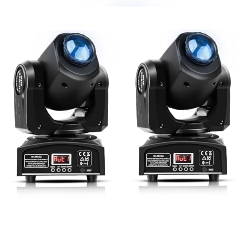 2 Stück Mini 30W Moving Head LED Bühnenlicht Beam, RGBW LED Partylichter DMX512 9/11CH Soundsteuerung für Disco DJ Party Clubs von Yespick