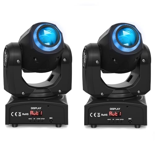 50W LED Strahl Moving Head Bühnenlicht RGBW Beam 8 Muster 8 Farben Strobe-Effekt DMX512 professionelle Ausrüstung geeignet für DJ Performance Party KTV (2PCS) von Yespick