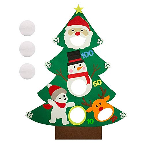 Yessetry Weihnachts-Wurfspiele mit 3 Schneebällen DIY Filz Neujahrsgeschenke Wandbehang Ornamente von Yessetry