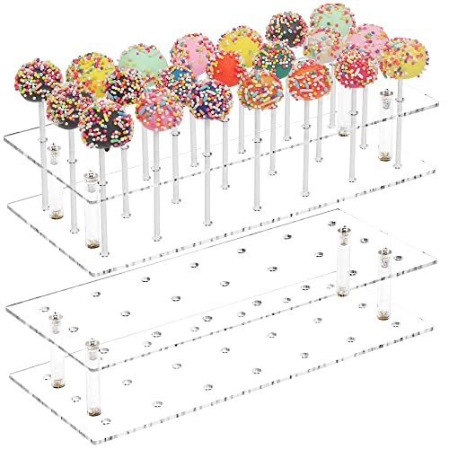 YestBuy Cake Pop Display Ständer, 21 Loch Cake Pop Halter, 2 Pack Klar Acryl Lollipop Halter für Hochzeiten, Geburtstagsfeiern, Jubiläen Geschenk, Halloween, Weihnachten Süßigkeiten Dekorative von YestBuy