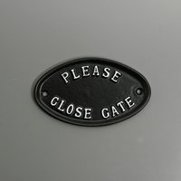 Bitte Schließen Sie Das Tor Zeichen - Gegossenes Metall Vintage Stil Gartentor Schild ~ Gate-01-Bl Bitte Schließen Sie Das Tor Zeichen - Gegossenes Metall Vintage Stil Gartentor Schild ~ Gate-01-Bl von YesterHomeUK
