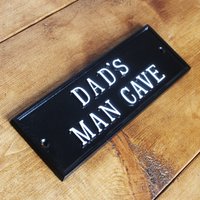 Papas Mann Höhlenschild 8 "x 3" - Schuppen Garage Papa Vatertagsgeschenk Höhle Schild Plaque Massiv Gegossenes Metall von YesterHomeUK