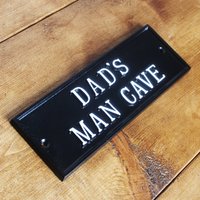 Papas Mann Höhlenschild 8 "x 3" - Schuppen Garage Papa Vatertagsgeschenk Höhle Schild Plaque Massiv Gegossenes Metall von YesterHomeUK
