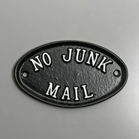 Vintage No Junk Mail Schild - Altes Antik Stil Haustür/Business Plakette Massiv Gegossenes Metall Schwarz ~ Door-23-Bl von YesterHomeUK