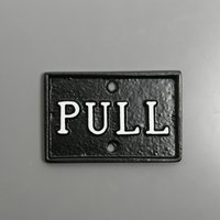 Vintage Pull Bell Haustürschild - Altes Antik Stil Schild Plakette Massiv Gussmetall -Schwarz von YesterHomeUK