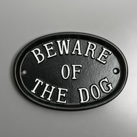 Vorsicht Vor Dem Hund Warnschild Hundeschild - Hunde Verboten, Haustier Warnung Torschild Gussmetall Gartenschild Alter Antiker Stil Warn-06-Bl von YesterHomeUK