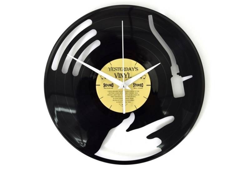 Yesterday's Vinyl Wanduhr DJ Disc Jockey Vinyl Wanduhr aus MDF aus einer echten Schallplatte von Yesterday's Vinyl