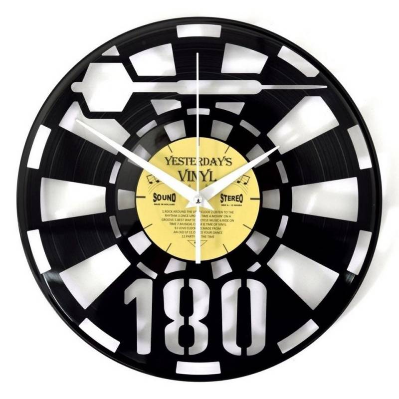 Yesterday's Vinyl Wanduhr Darts 180 Vinyl Wanduhr aus MDF aus einer echten Schallplatte von Yesterday's Vinyl