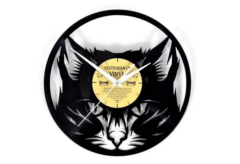 Yesterday's Vinyl Wanduhr Katze Vinyl Wanduhr aus MDF aus einer echten Schallplatte von Yesterday's Vinyl