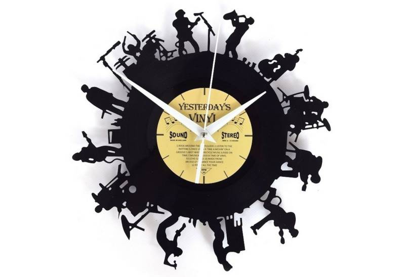 Yesterday's Vinyl Wanduhr Musik Band Vinyl Wanduhr aus MDF aus einer echten Schallplatte von Yesterday's Vinyl