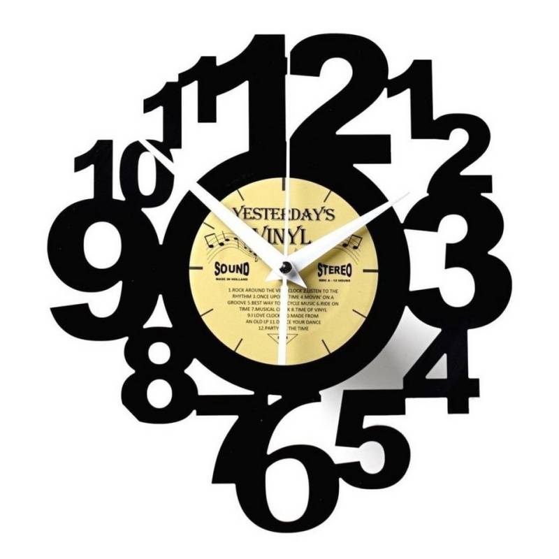 Yesterday's Vinyl Wanduhr Ziffern Vinyl Wanduhr aus MDF aus einer echten Schallplatte von Yesterday's Vinyl