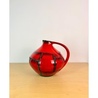 Vintage Ruscha Vase Costa 315Er Form Rote Wgp Henkelvase Westdeutsche Keramik Seltenes Sammlerstück Retro Fat Lava Skulpturale von YesterdayMeetsHome
