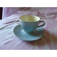 Vintage Red Wing Geschirr, Blue Shadow #216 Tasse Und Untertasse, Mid Century Keramik Made in Minnesota, Usa von YesterdaysGold