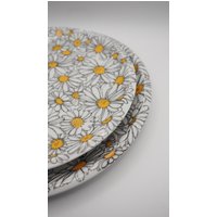 Vintage Ikea Teller | M - 4x Speiseteller Mit Blumen/Margeriten Muster 70Er Design Marguerite Walfridson von YesterdaysTableware