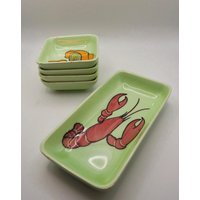 Vintage Snack Schälchen Handbemalt Mit Bunten Motiven von YesterdaysTableware