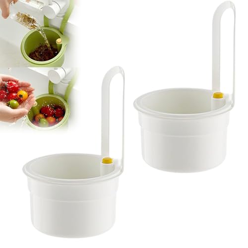 Sieb für Spülbecken, Multi-functional Spülbecken Sieb, Snap-Button Spülbecken sieb Wasserhahn Hängend,aufbewahrungskorb für küchenabflüsse, Küchenspüle Abfluss Korb für Waschen Organizer (Weiß 2Stück) Sieb für Spülbecken, Multi-functional Spülbecken Sieb, Snap-Button Spülbecken sieb Wasserhahn Hängend,aufbewahrungskorb für küchenabflüsse, Küchenspüle Abfluss Korb für Waschen Organizer (Weiß 2Stück) von Yestree