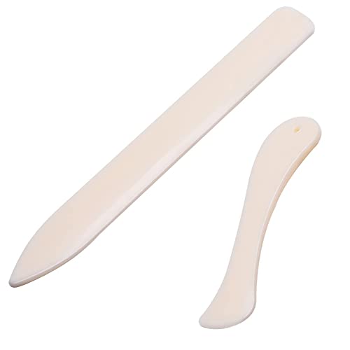 Yetaha 2 Stück Falzbein, White Bone Folder Tool, Falzbein Knochen aus Kunststoff, Falzbeine Werkzeug für Papierhandwerk, handgefertigtes Leder, Buchbinden und Kartenhersehlung von Yetaha