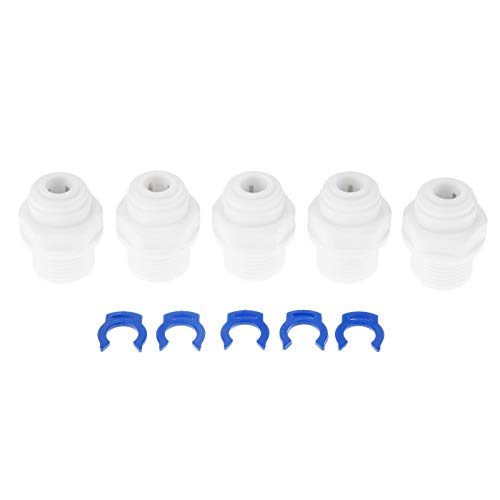 5 Pcs RO Wasser Gerade Rohrfitting 3/8 "Außengewinde-1/4" OD Schlauch BSP Außengewinde Kunststoff Schnellkupplung System Wasser reinigt von Yetaha