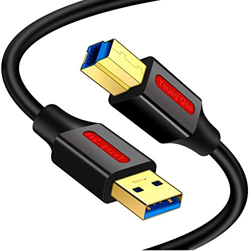Yeung Qee USB 3.0 A-Stecker auf B-Stecker, 4 m, Superspeed USB 3.0 Typ A auf B-Stecker, kompatibel mit Druckern, Dockingstation, externen Festplatten, Scanner, USB-Hub und anderen Geräten (4 m) von Yeung Qee