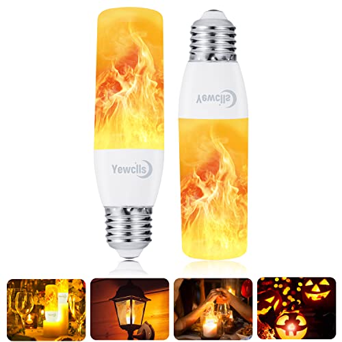 Yewclls Flammen Glühbirne E27 Flammeneffekt Licht, Flackernde Licht Effekt 3.5W LED Außenleuchte Flackerlicht für Halloween Haus Garten Bar Party Hochzeit Restaurant Valentinstag Deko (2 Packung) von Yewclls