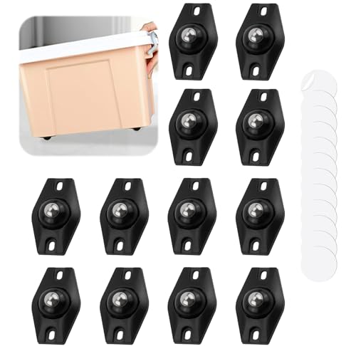12PCS Möbelrollen Klein Universal, Mini Rollen Für Küchengeräte 360° Moving Wheels Kugelrollen Schwerlast Möbelrollen Flach Für Transport Von Möbel Waren Aufbewahrungsboxen Kaffeevollautomat von Yewseas