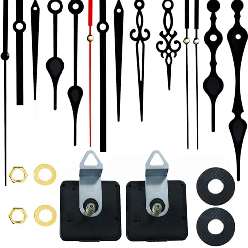2 PCS Geräuschloses Uhrwerk Set mit 5 Verschiedenen Uhrzeiger-Sets DIY Uhr Reparatursatz für Wanduhr Ersatzteile Uhrmechanismus mit Hohem Drehmoment Ohne Ticken 2 PCS Geräuschloses Uhrwerk Set mit 5 Verschiedenen Uhrzeiger-Sets DIY Uhr Reparatursatz für Wanduhr Ersatzteile Uhrmechanismus mit Hohem Drehmoment Ohne Ticken von Yewseas
