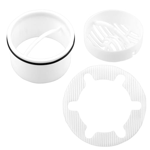 Yewseas 3 PCS Haarsieb + Tauchrohr für Dusche Ablaufgarnitur Set, Kompatibel mit 6960, 6961, 6962, 6963, Wellen-Sieb-Struktur, Kunststoff, Weiß von Yewseas