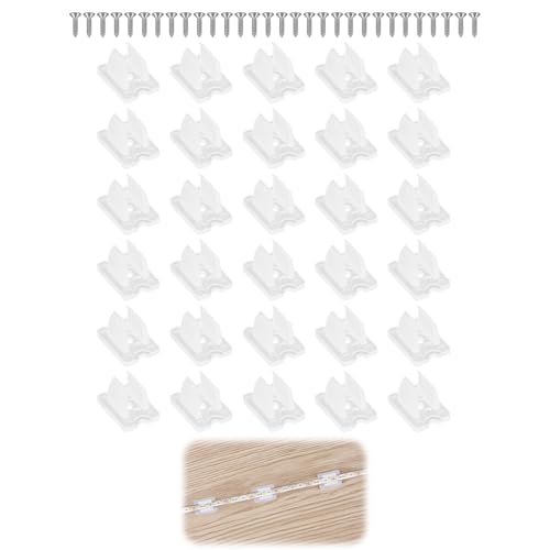 30PCS LED Strip Befestigung, Led Streifen Halter, Led Streifen Clips, Befestigungsclips Led Schlauch aus PP Kunststoff, Passend für 6 mm LED Streifen, Inklusive 30 Schrauben, für Wände und Decken von Yewseas