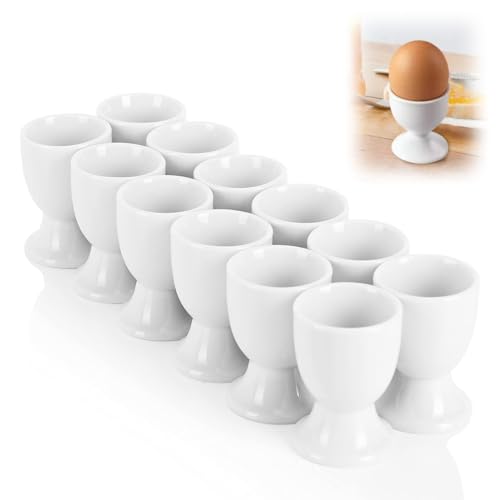 Yewseas 12pcs Set Eierbecher Ostergeschenke Eierstnder, Elegante Eierständer in Weiß, perfekte Frühstückszubehör für jeden Tisch, ideales Ostergeschenk und Küchendekoration von Yewseas